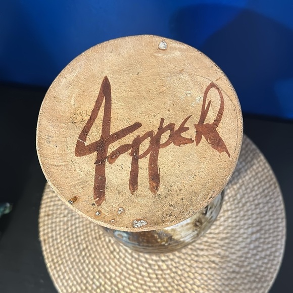 Vintage Hand Thrown Art Studio Signed Hand Thrown Glazed Pottery Vase 14” - Picture 6 of 6